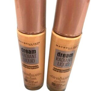 Maybelline Foundation Dream Radiant Liquid Hydrating  1oz Cashew 80 Lot of 2 New